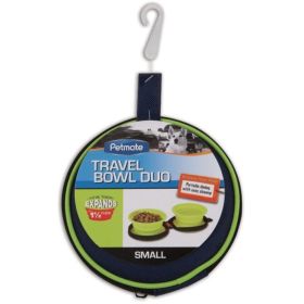 Petmate Silicone Travel Duo Bowl Green - Small