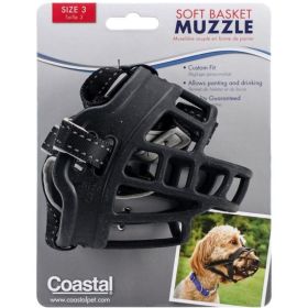 Coastal Pet Soft Basket Muzzle for Dogs Black (Option 1: Size 3)