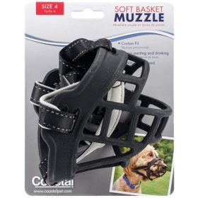 Coastal Pet Soft Basket Muzzle for Dogs Black (Option 1: Size 4)