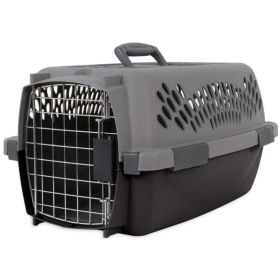 Aspen Pet Fashion Pet Porter Kennel Dark Gray and Black (Option 1: Up to 10 lbs)