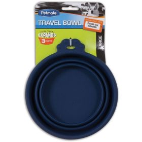 Petmate Round Silicone Travel Pet Bowl Blue (Option 1: Large 1 count)