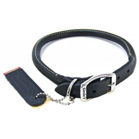 Circle T Pet Leather Round Collar (Option 2: 16" Neck, Option 1: Black)