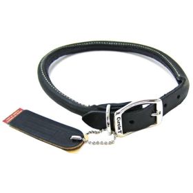 Circle T Pet Leather Round Collar (Option 2: 20" Neck, Option 1: Black)