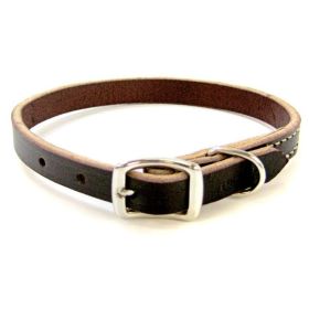 Circle T Latigo Leather Town Collar (Option 1: 12" Long x 3/8" Wide)