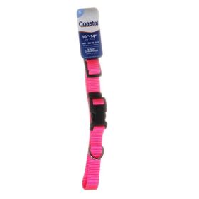 Tuff Collar Nylon Adjustable Collar (Option 2: 10"-14" Long x 5/8" Wide, Option 1: Neon Pink)