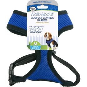 Four Paws Comfort Control Harness (Option 2: Medium For Dogs 7-10 lbs (16"-19" Chest & 10"-13" Neck), Option 1: Blue)