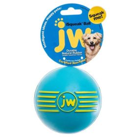 JW Pet iSqueak Ball (Option 2: Large 4" Diameter, Option 1: Rubber Dog Toy)