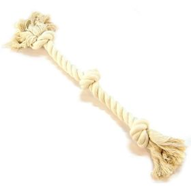 Flossy Chews 3 Knot Tug Toy Rope for Dogs (Option 2: Medium (20" Long), Option 1: White)