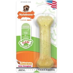 Nylabone Flexi Chew Dog Bone (Option 2: Wolf (1 Pack), Option 1: Chicken Flavor)