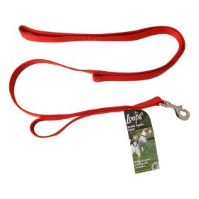 Loops 2 Double Nylon Handle Leash (Option 2: 6" Long x 1" Wide, Option 1: Red)