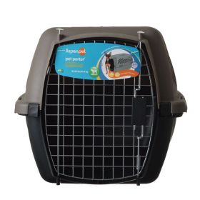 Aspen Pet Porter Heavy-Duty Pet Carrier Storm Gray and Black (Option 1: Pets 15-20 lbs)