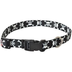 Pet Attire Styles Skulls Adjustable Dog Collar (Option 1: 18"-26" Long x 1" Wide)