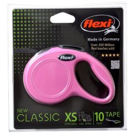 Flexi New Classic Retractable Tape Leash (Option 2: X-Small 10' Lead (Pets up to 26 lbs), Option 1: Pink)