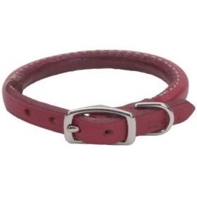 Circle T Oak Tanned Leather Round Dog Collar (Option 2: 12 " Neck, Option 1: Red)