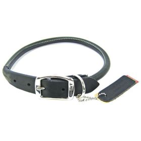 Circle T Pet Leather Round Collar (Option 2: 22" Neck, Option 1: Black)