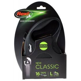 Flexi New Classic Retractable Tape Leash (Option 2: Large 16' Tape (Pets up to 110 lbs), Option 1: Black)