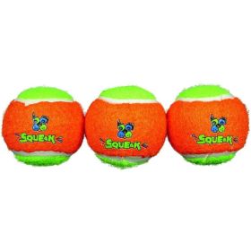 Spunky Pup Squeak Tennis Balls Dog Toy (Option 2: 3 count, Option 1: Small)